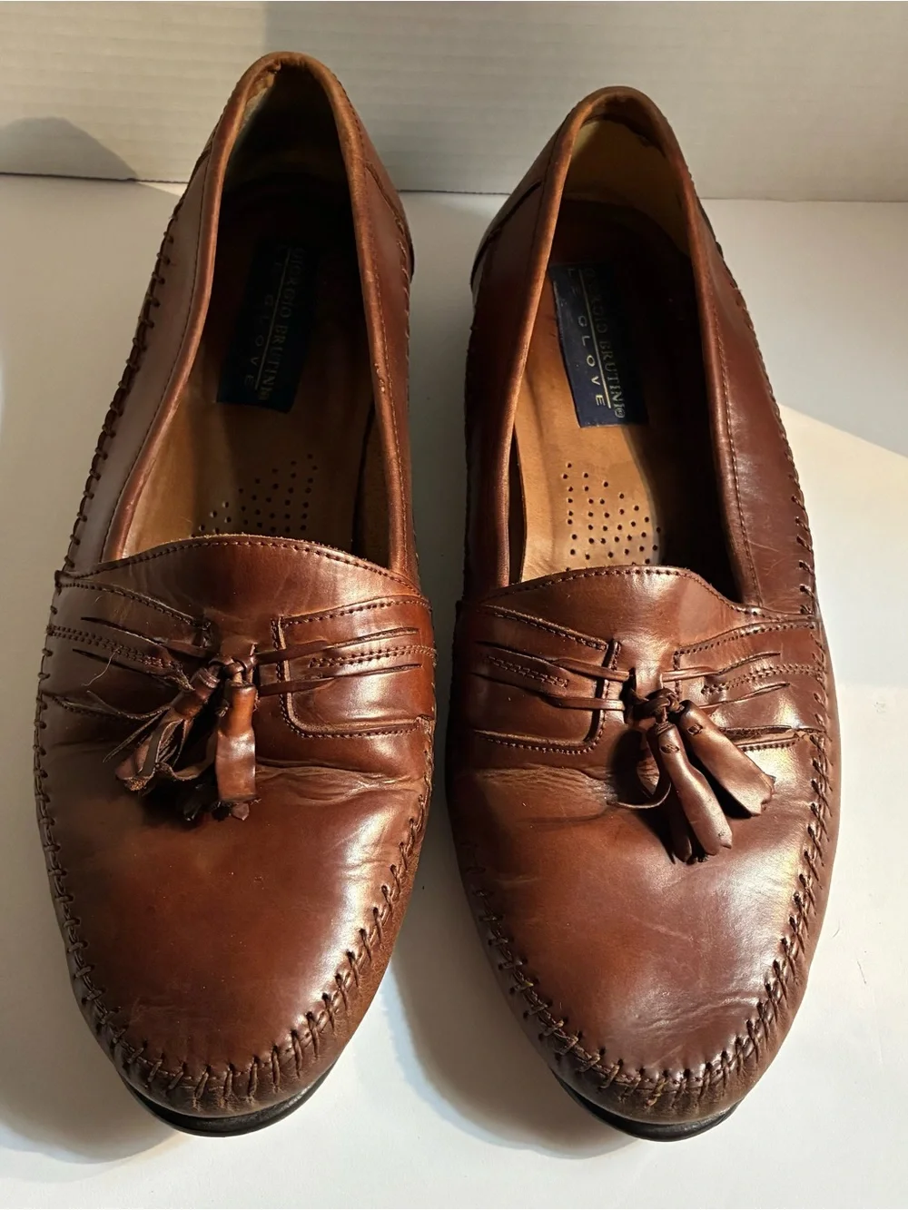 Giorgio Brutini Chestnut Brown Leather Tassel Loafers
